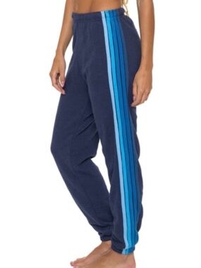 Aviator Nation 5 Stripe Sweatpants Navy/Blue Like New